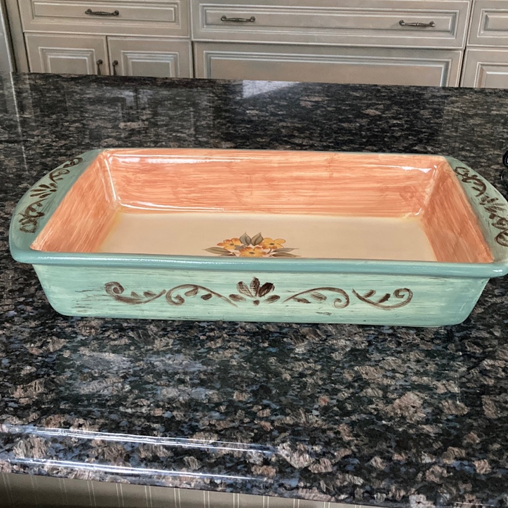 CERTIFIED INTERNATIONAL TUSCAN LANDSCAPE 17” RECTANGULAR BAKER DISH